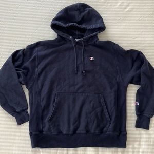 Navy blue champion reverse weave hoodie